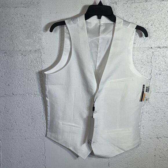 Bar III Men's Slim-Fit White 100% Linen Suit Vest white Small $115 - Picture 1 of 8